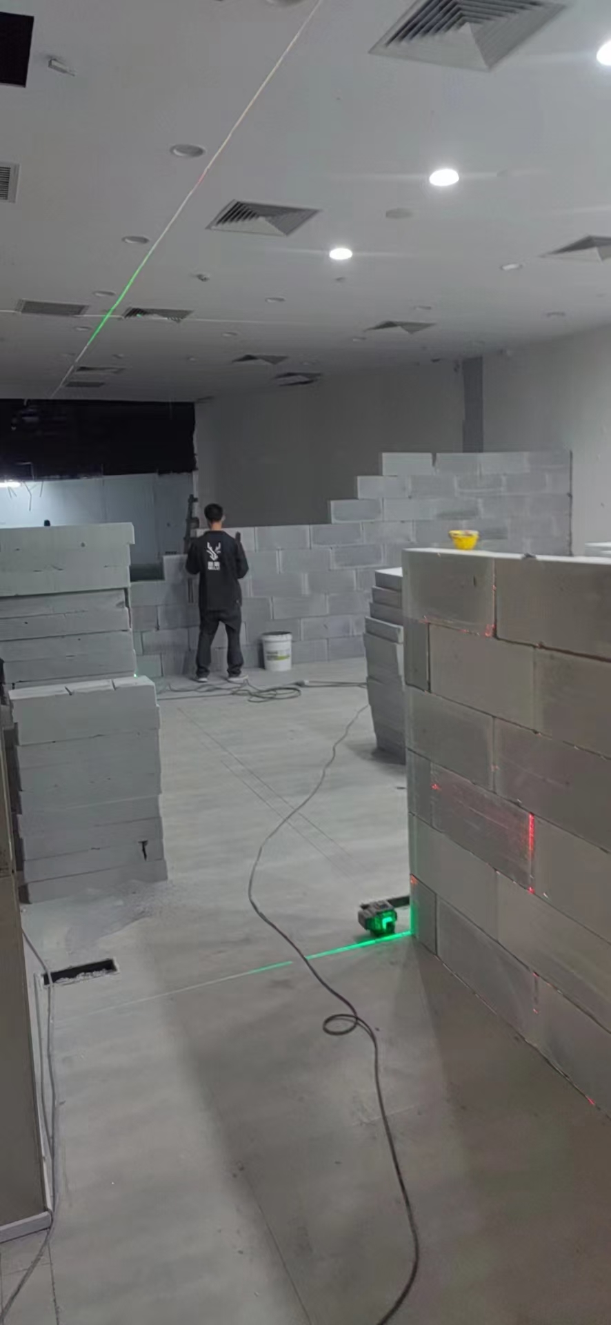 泡沫砖隔墙现场图